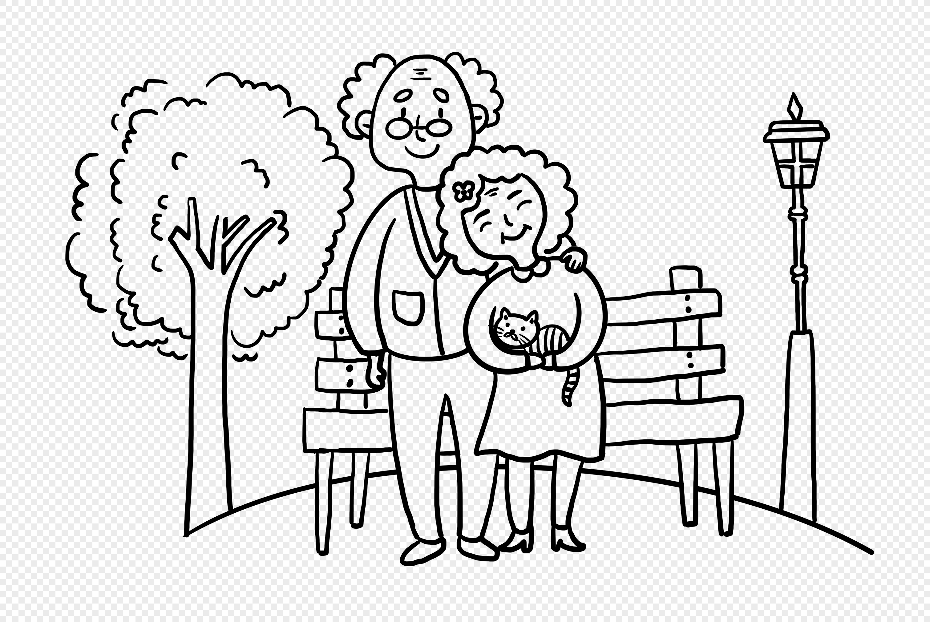 Happy Grandparents and Granddaughter. Childrens Drawing Stock Vector -  Illustration of character, happy: 157245098