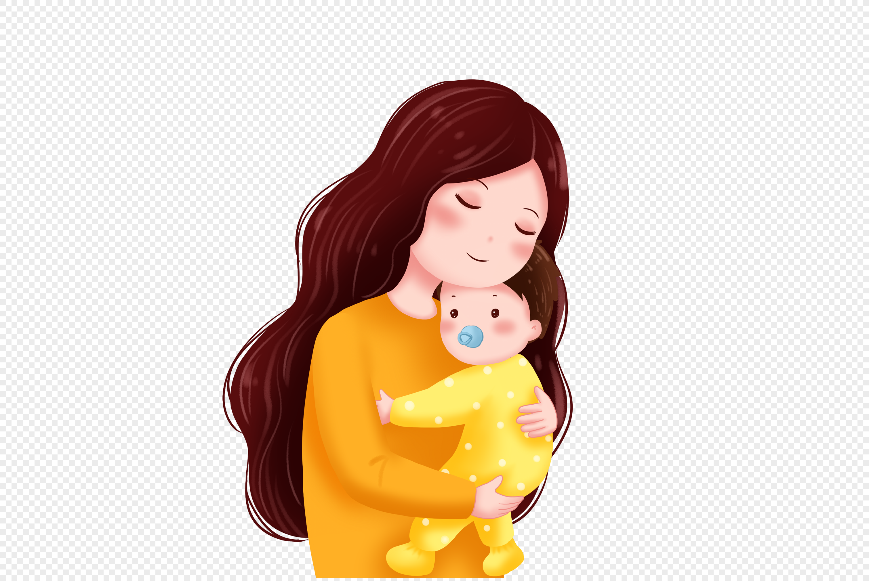 妈妈和宝宝玩玩具插画图片素材免费下载 - 觅知网
