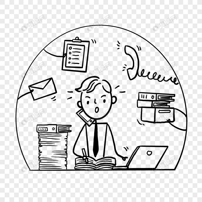 busy person clipart outline