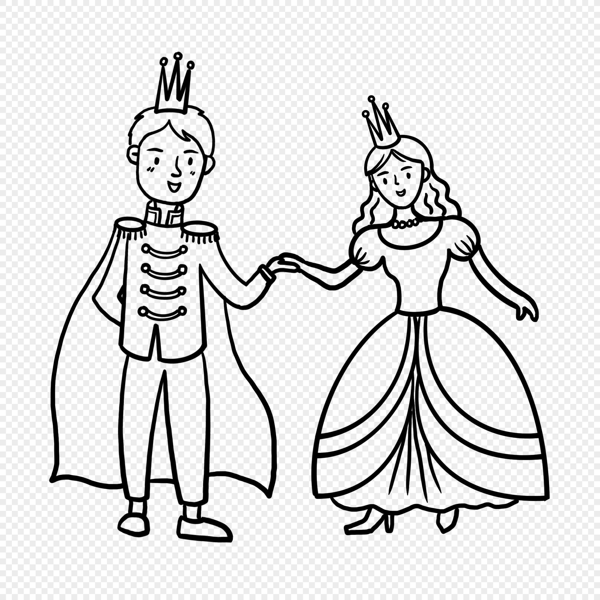 Prince and princess stick figure, princess, stick figure, cartoon character png transparent background