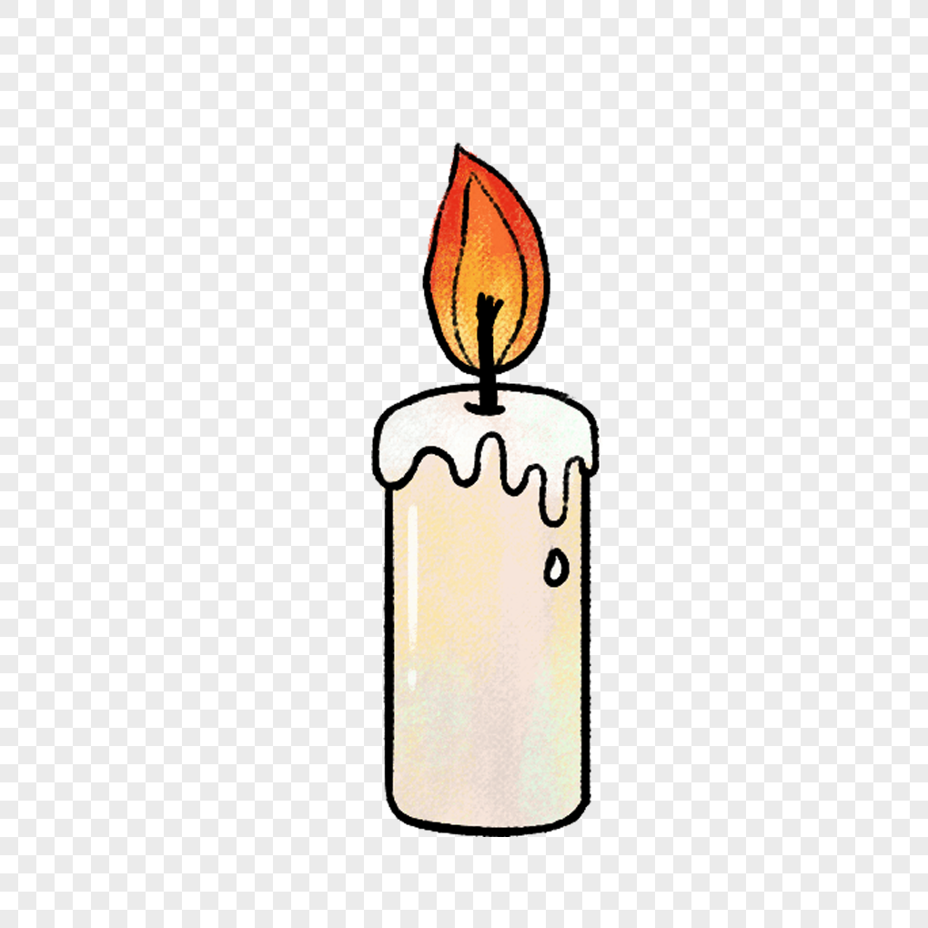 Поэтапное рисование свечи