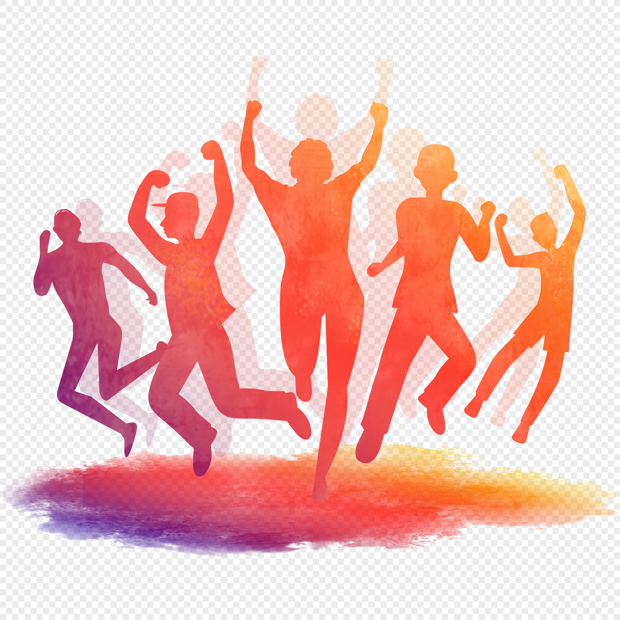 Youth Festival Colorful Gradient Character Image Silhouette Elem ...