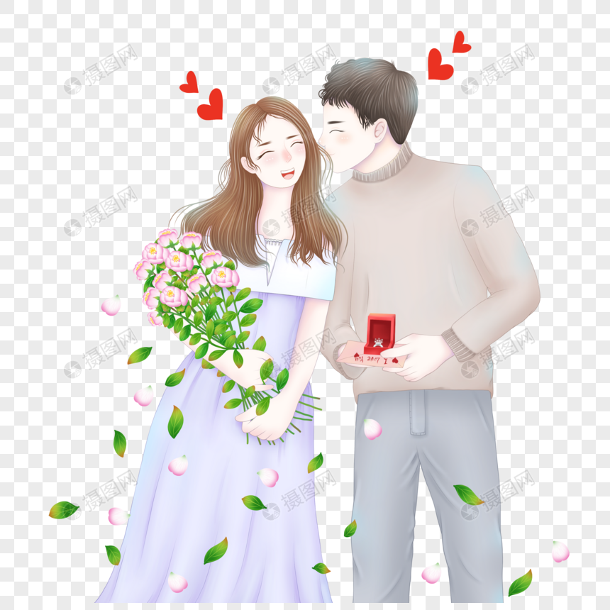 Valentines Day Couple Boy Propose Girl PNG Transparent Background And  Clipart Image For Free Download - Lovepik | 401724990