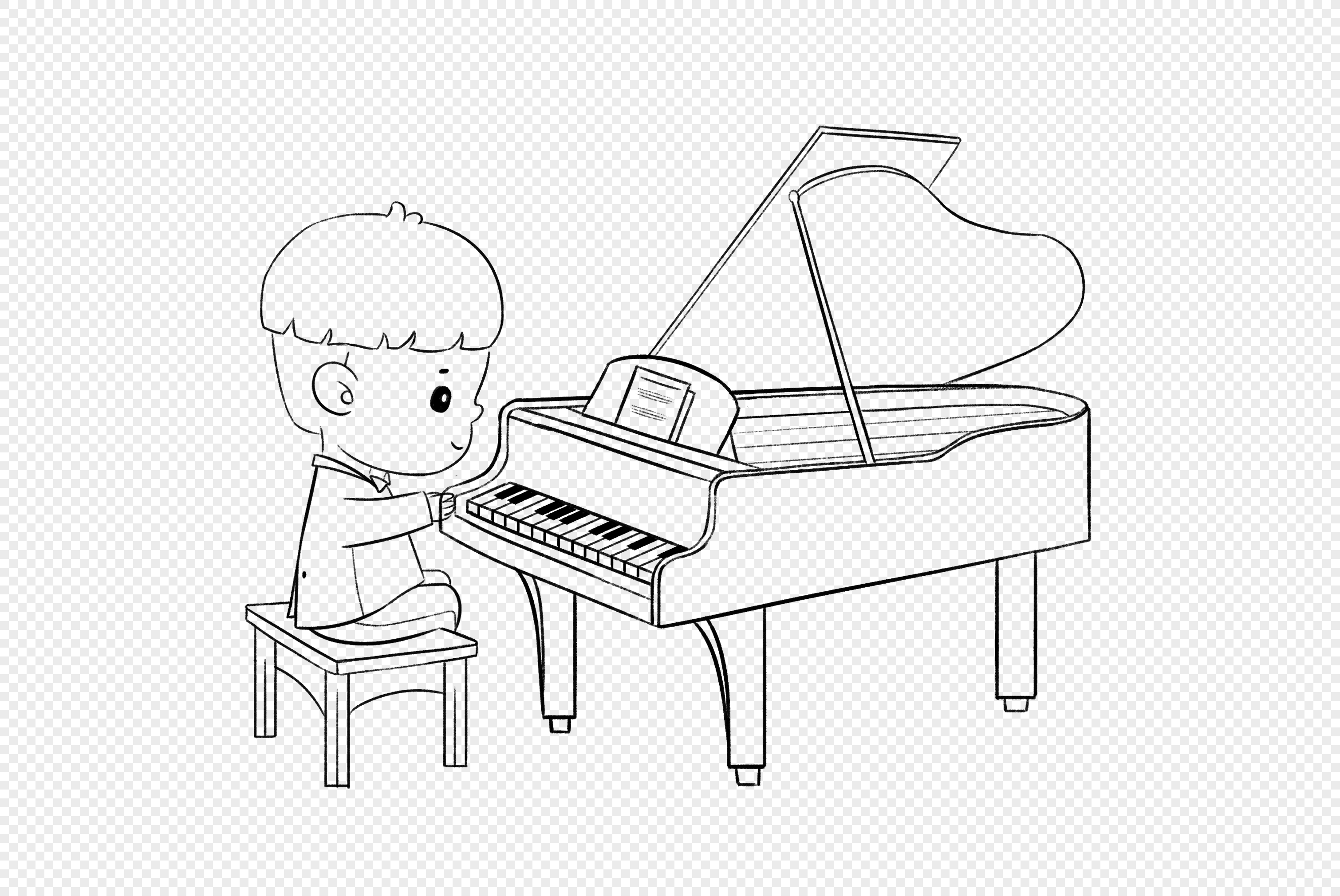 Пианино раскраска для детей