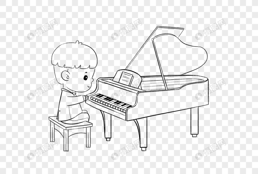 Stick Figura De Un Niño Tocando El Piano PNG Imágenes Gratis - Lovepik