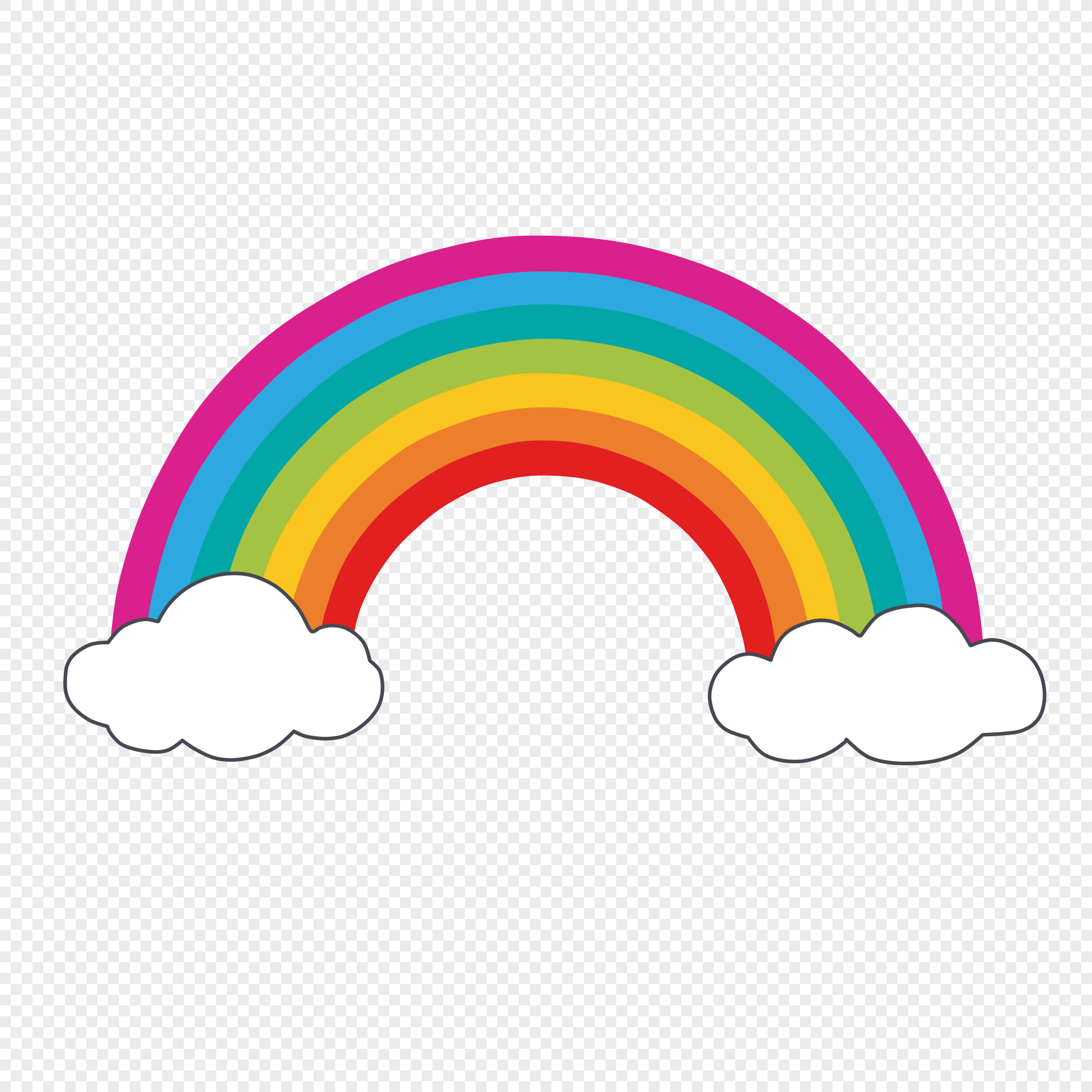 Hand drawn cute cartoon colorful rainbow png image_picture free