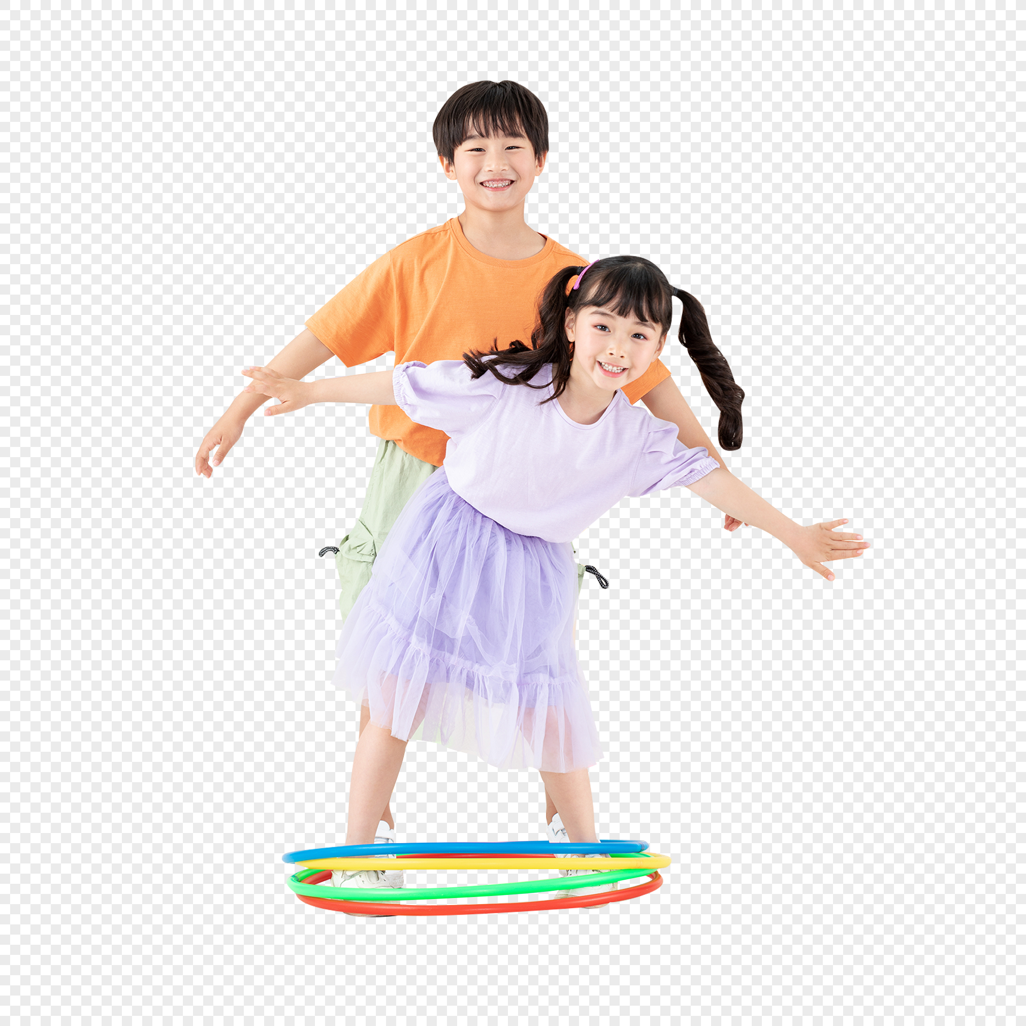 Kids Playing Hula Hoop Together PNG Transparent Background And Clipart ...