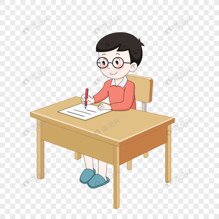 Kids Writing Homework Cartoon Elements Png Image Psd File Free Download Lovepik