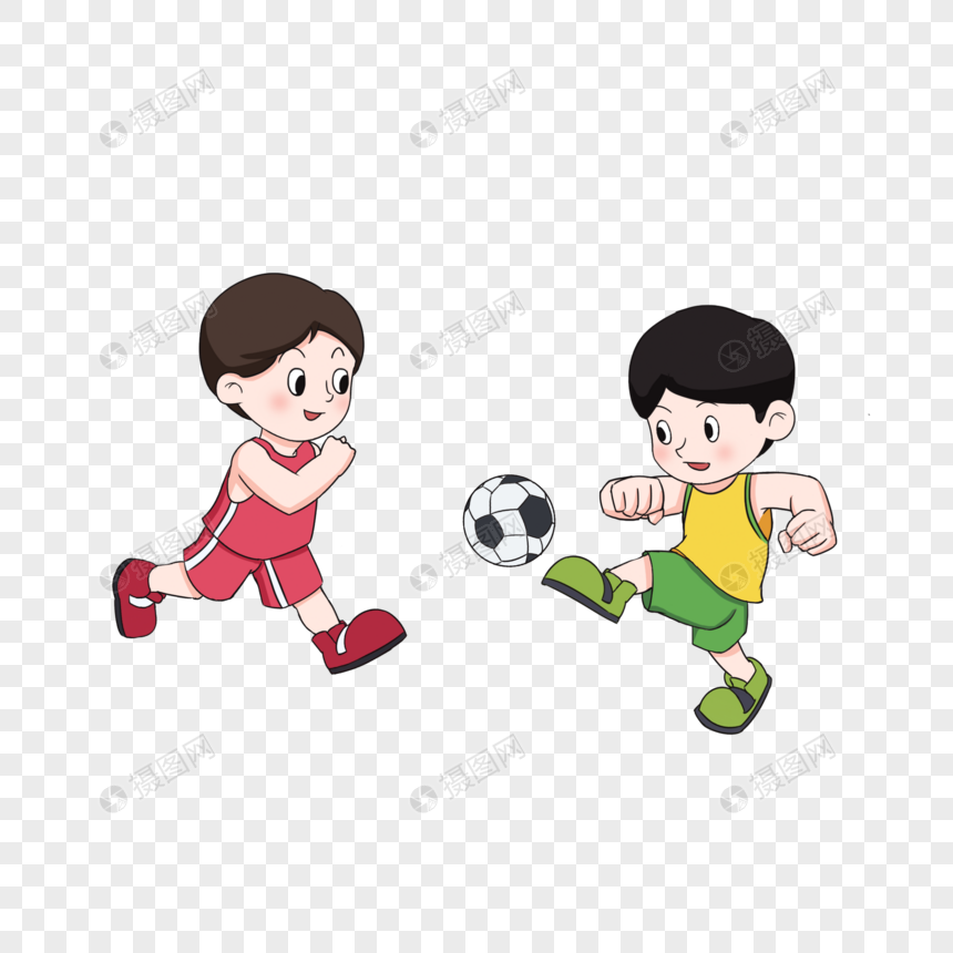 Kids Playing Football Cartoon Elements PNG White Transparent And Clipart  Image For Free Download - Lovepik | 401738432