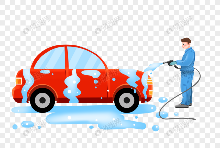 Car Wash Workers Are Cleaning The Car With A Water Gun PNG Image Free  Download And Clipart Image For Free Download - Lovepik | 401743471