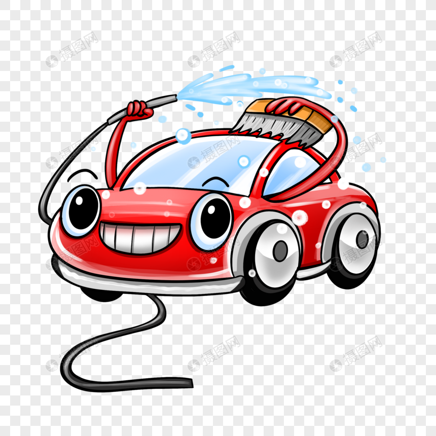 Cute Cartoon Anthropomorphic Red Car Wash Car Image PNG Transparent And  Clipart Image For Free Download - Lovepik | 401743486
