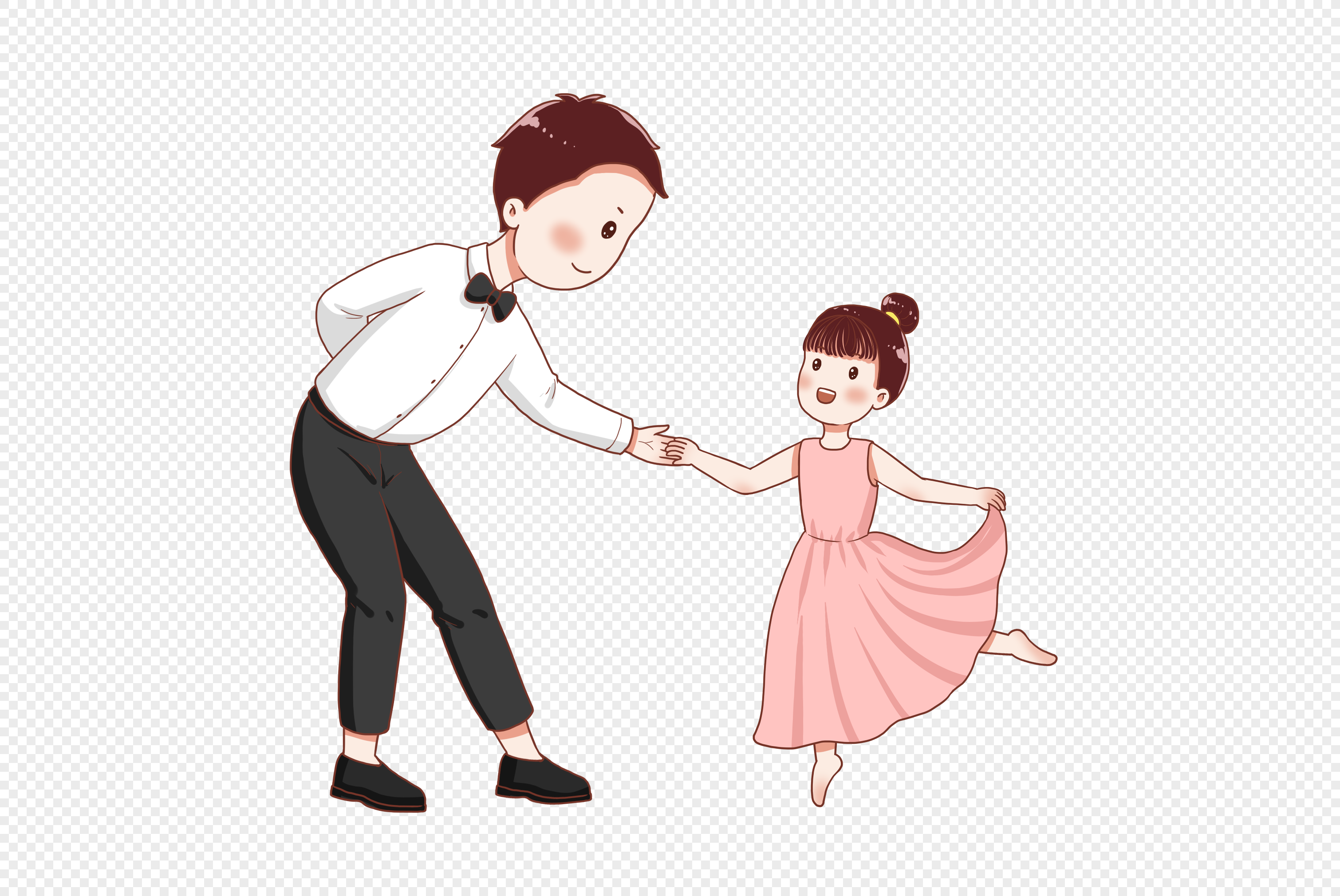Папа с дочкой танцуют