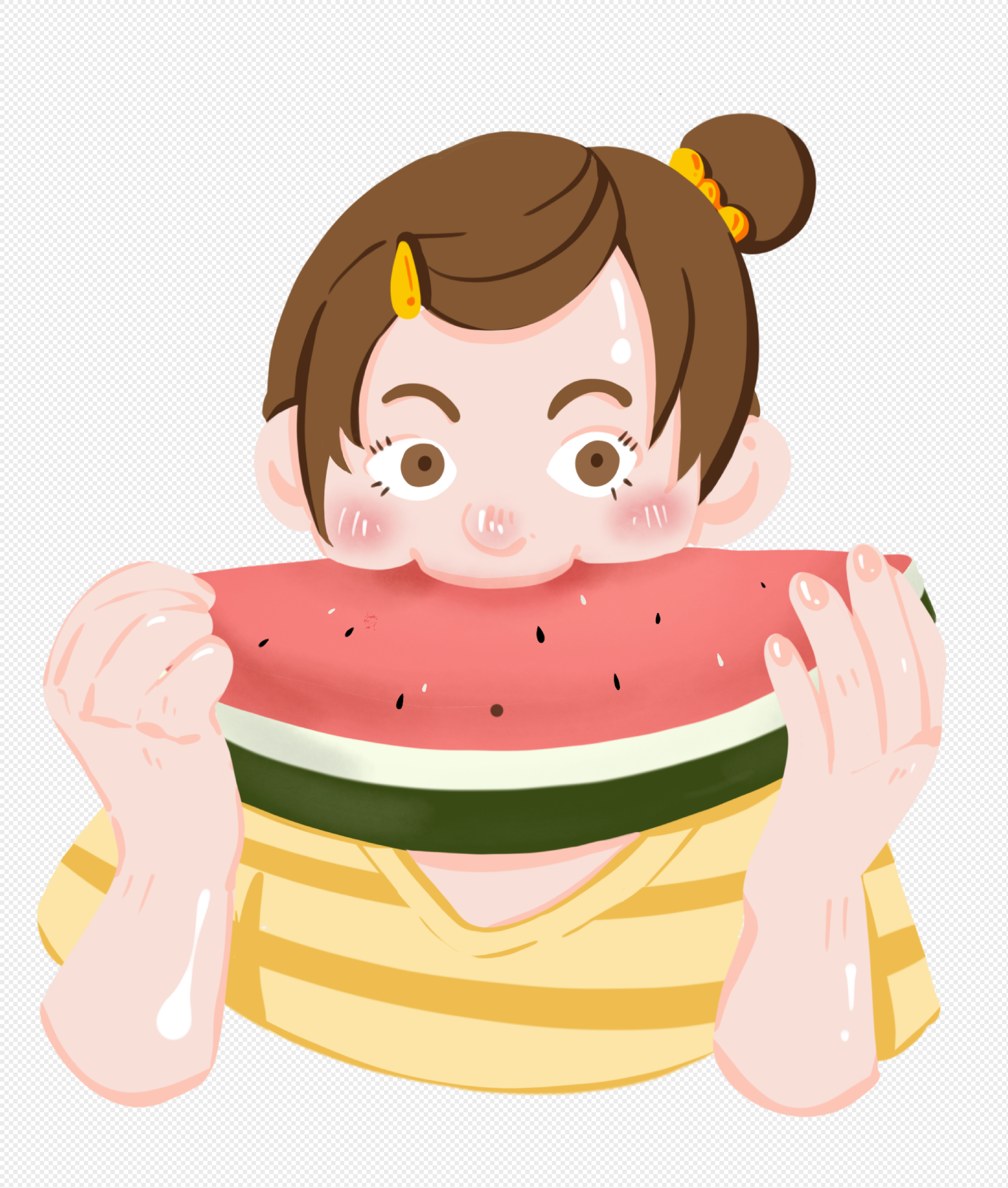 Girl Eating Watermelon Free PNG And Clipart Image For Free Download ...