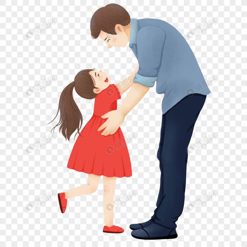 Cartoon Girl With Dad PNG Hd Transparent Image And Clipart Image For Free  Download - Lovepik | 401752604