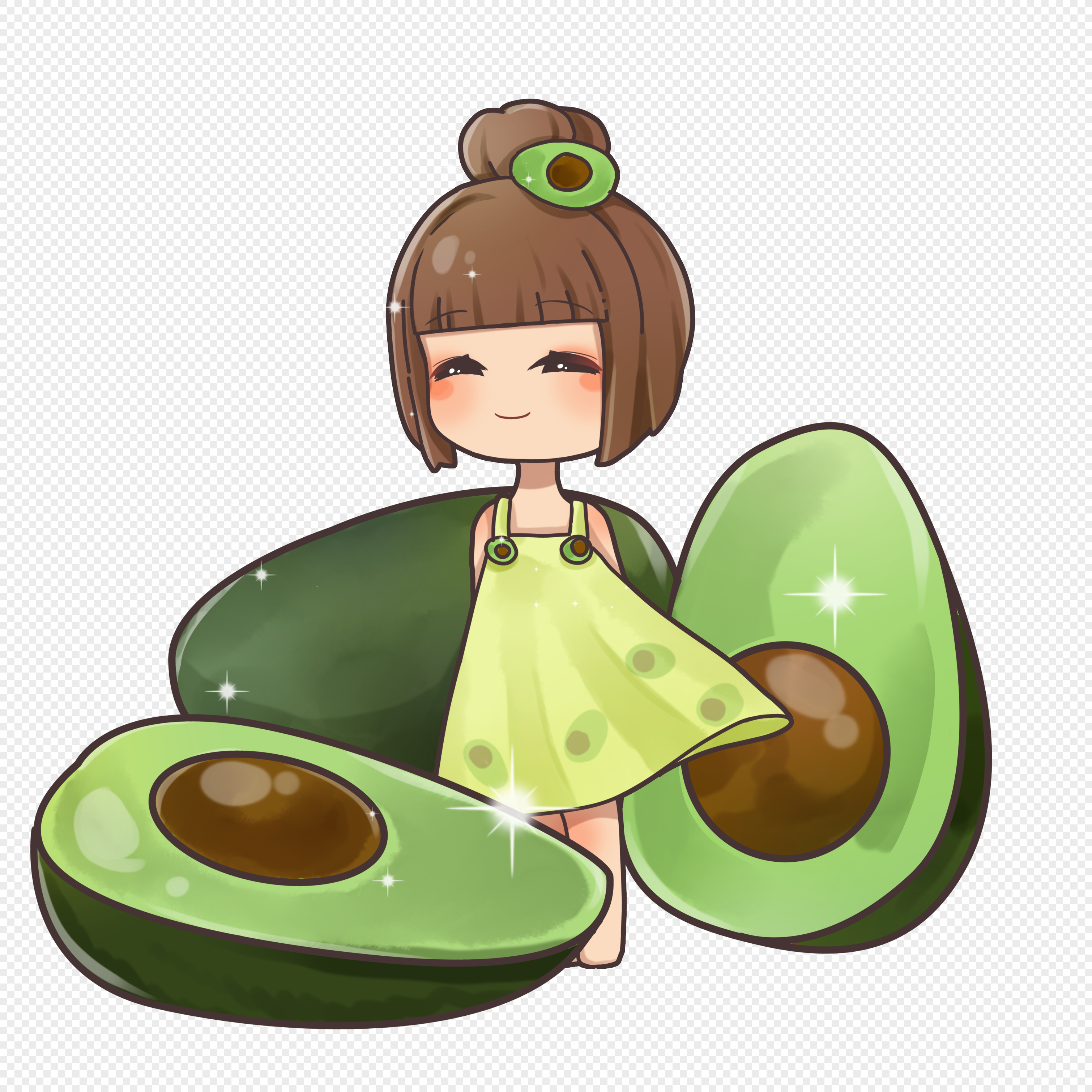 Аниме авокадо девочка