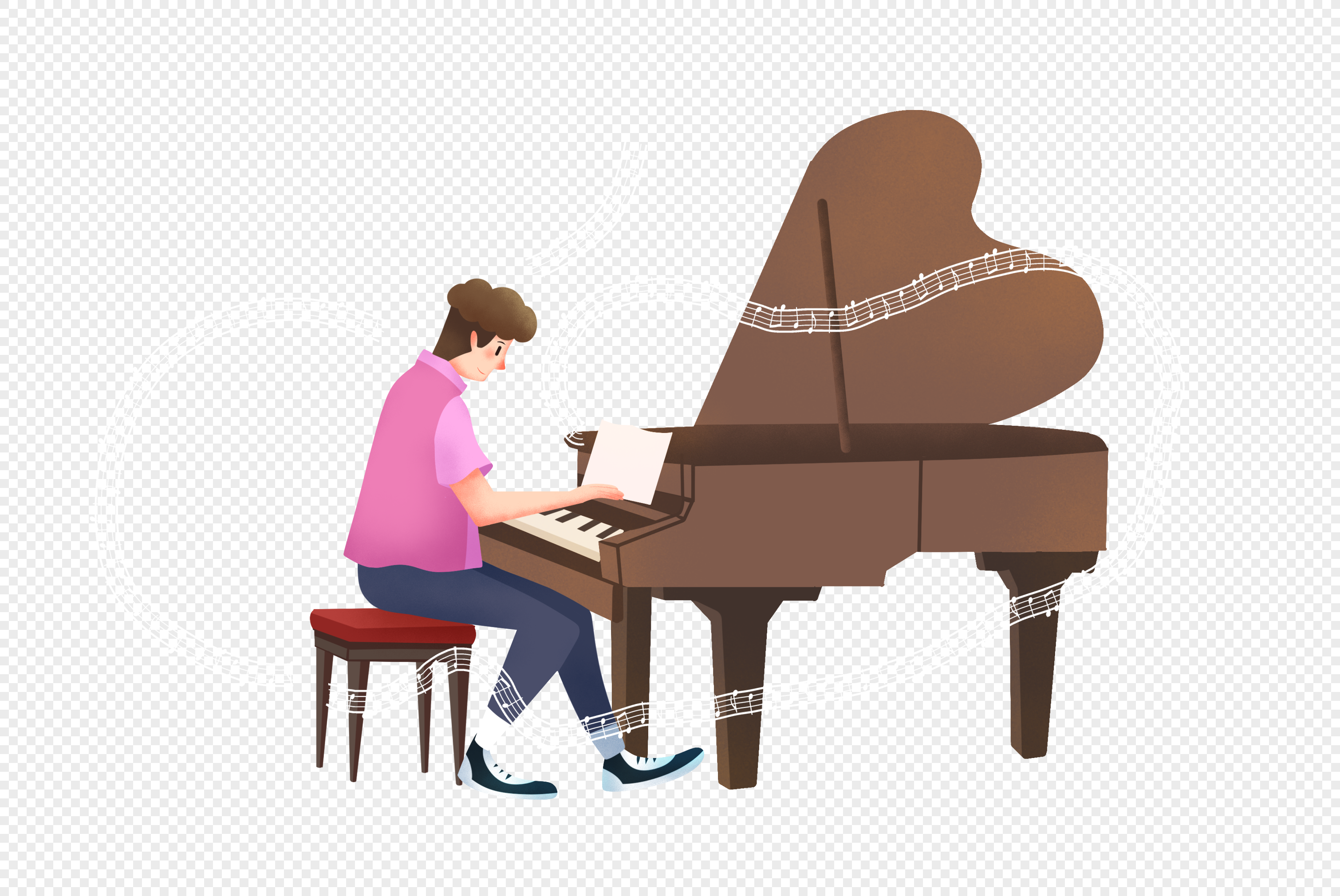 Boy Playing Piano PNG Images With Transparent Background | Free