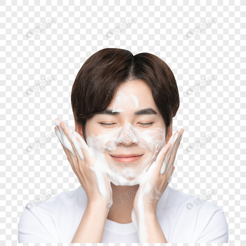 Download Men Clean And Wash Their Face With Facial Cleanser Png Image Psd File Free Download Lovepik 401779710