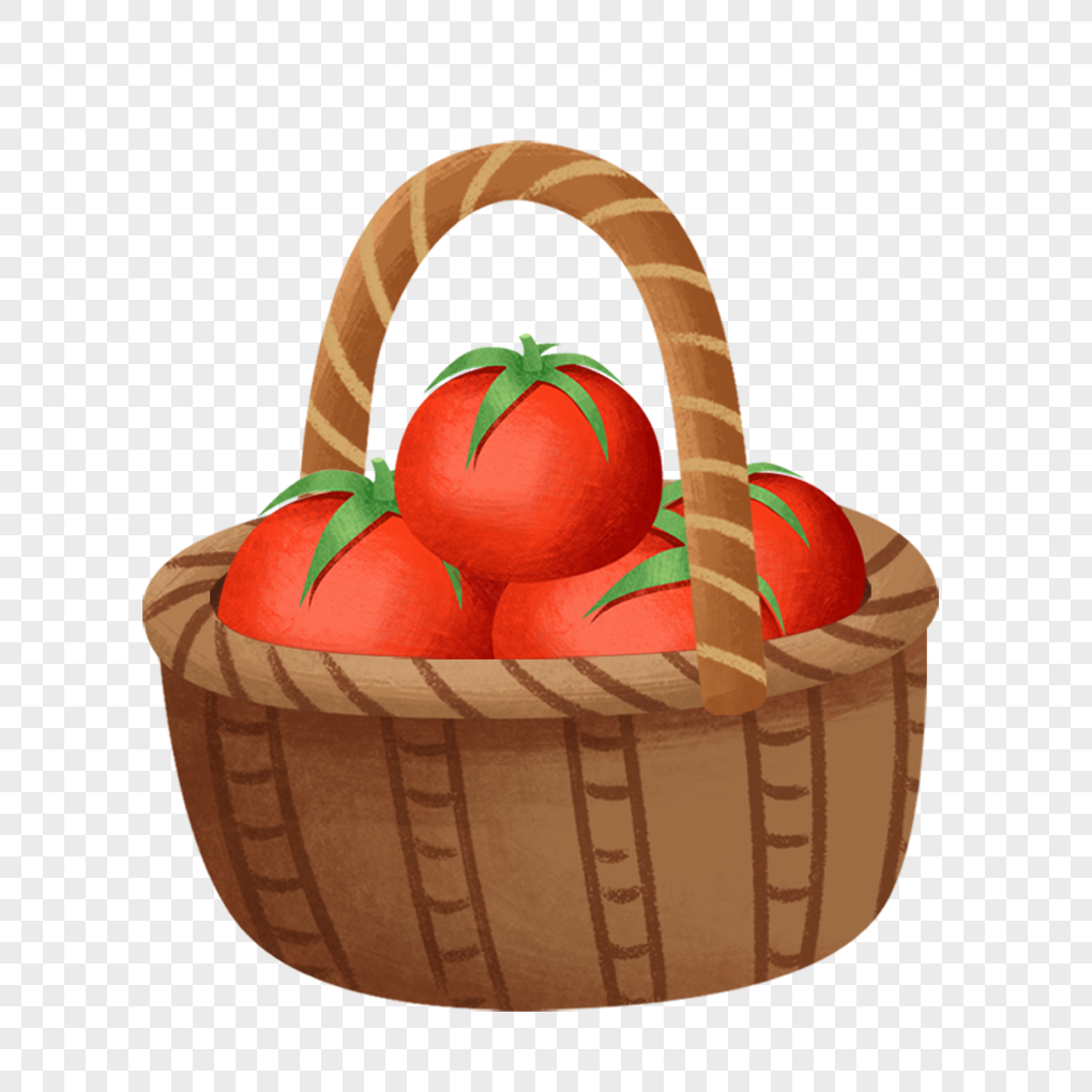 Рисование помидоры в корзинке