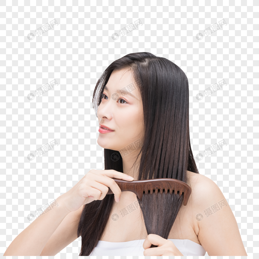 若い女性は髪をとかすために櫛を使用しますイメージ グラフィックス Id Prf画像フォーマットpng Jp Lovepik Com