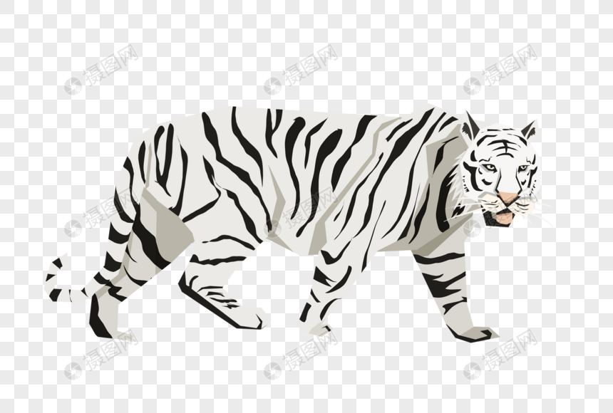 Modèle de logo de tigre blanc #175450 - TemplateMonster