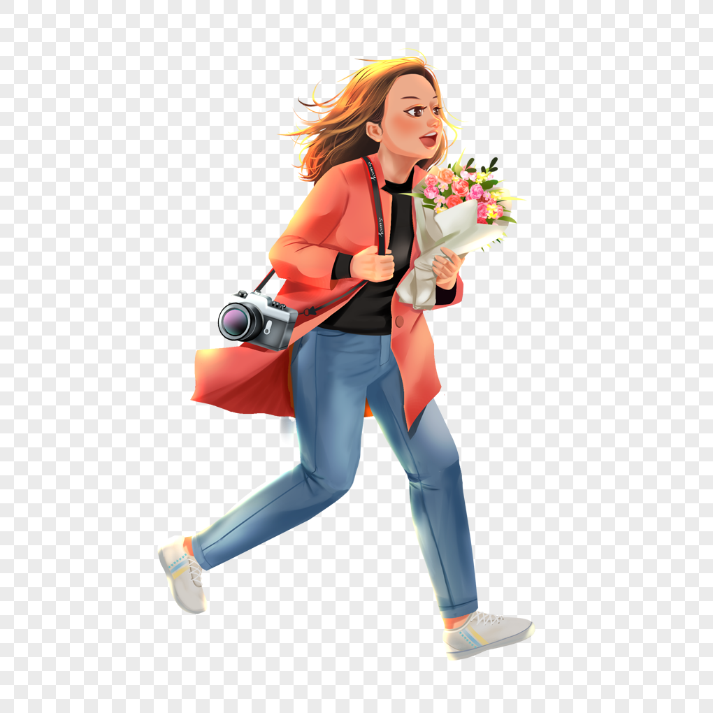 Running girl PNG image transparent image download, size: 373x621px