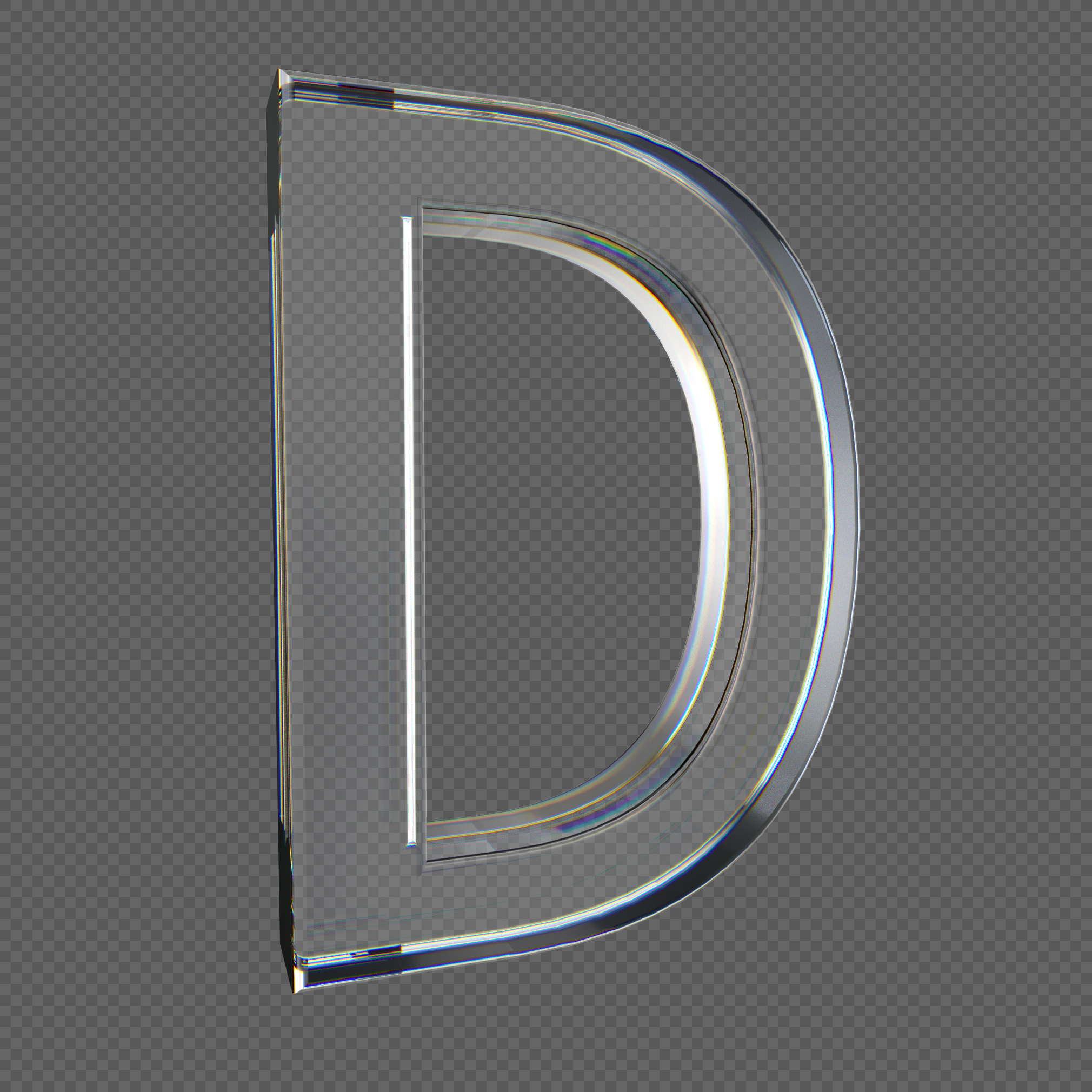 Clear Glass Letter D, Texture, Letter D, Clear Glass PNG Image Free ...