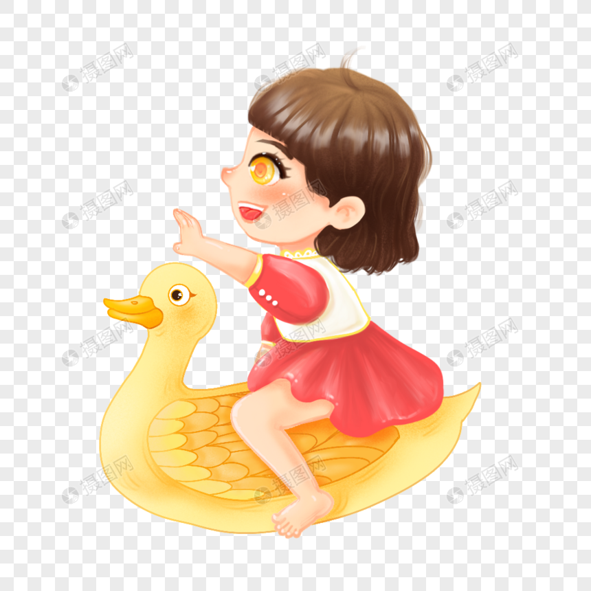 Chica Montando Un Pato PNG Imágenes Gratis - Lovepik