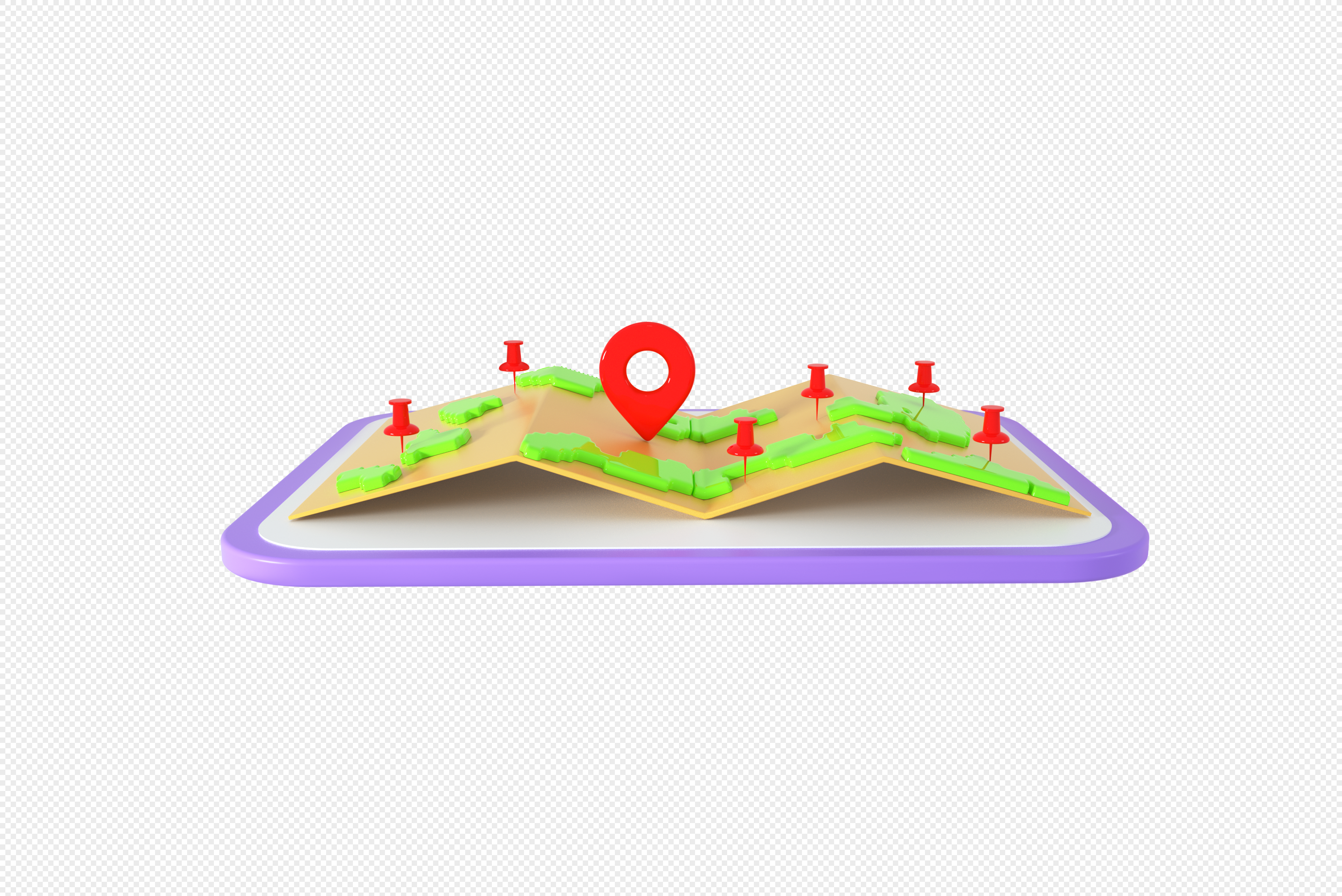 Creative C4D map positioning 3D stereo model, creative, 3d maps, position png transparent image