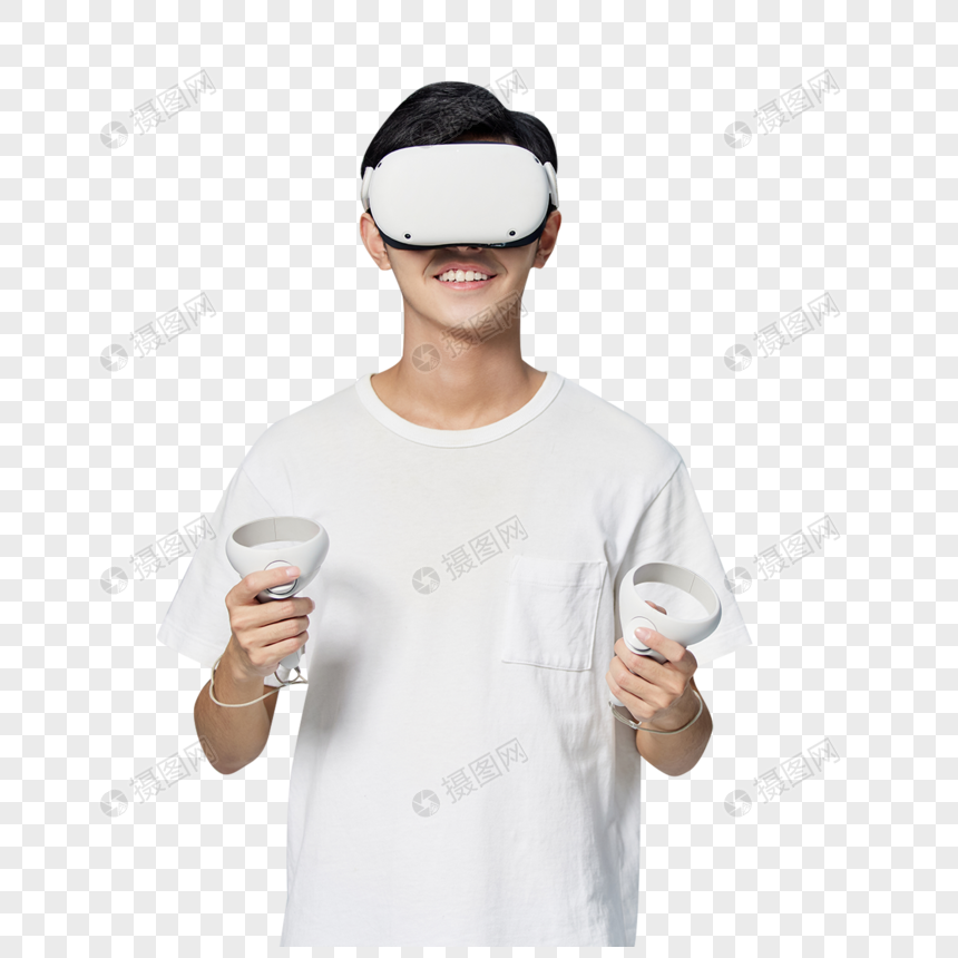 Man in VR glasses play computer online games on PC. Male gamer in virtual  reality headwear enjoy digital world. Flat vector illustration. 26118355  Vector Art at Vecteezy
