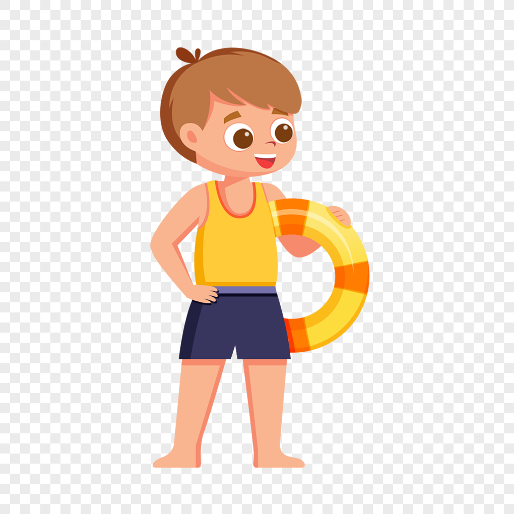 The Boy Holding The Swimming Ring PNG Free Download And Clipart Image ...