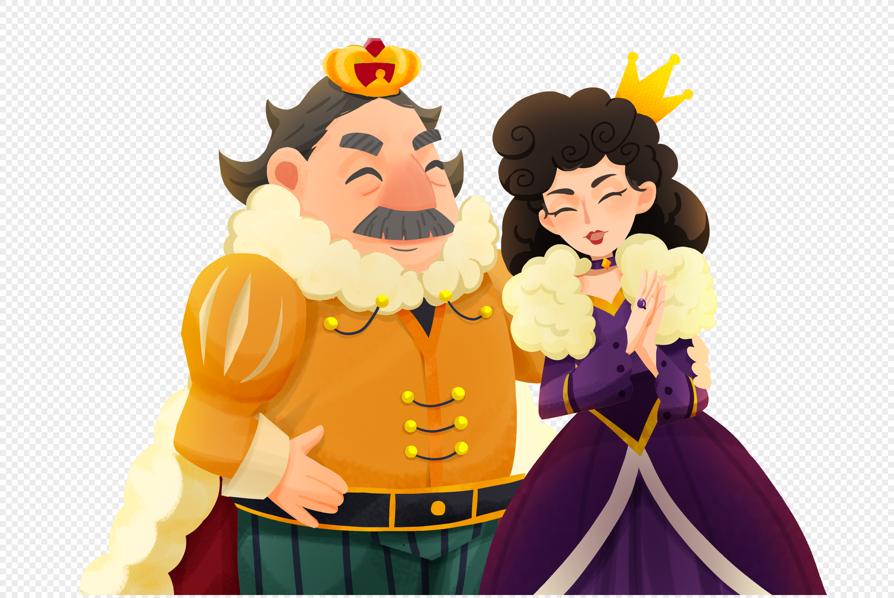 Premium Vector  Cute king and queen characters