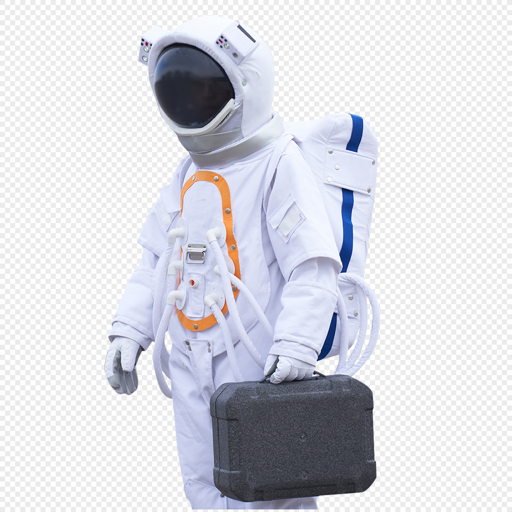 Man In Space Suit Holding Suitcase PNG Hd Transparent Image And Clipart ...