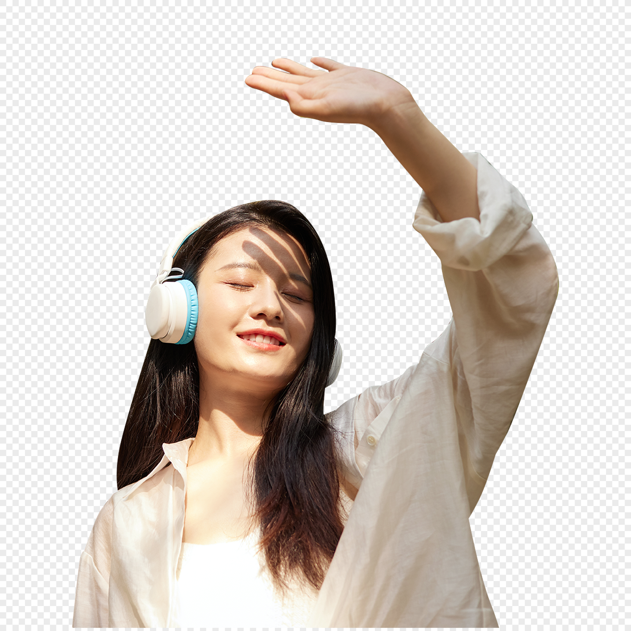 женщина слушает музыку PNG изображения с прозрачным фоном | Скачать  бесплатно на Lovepik.com