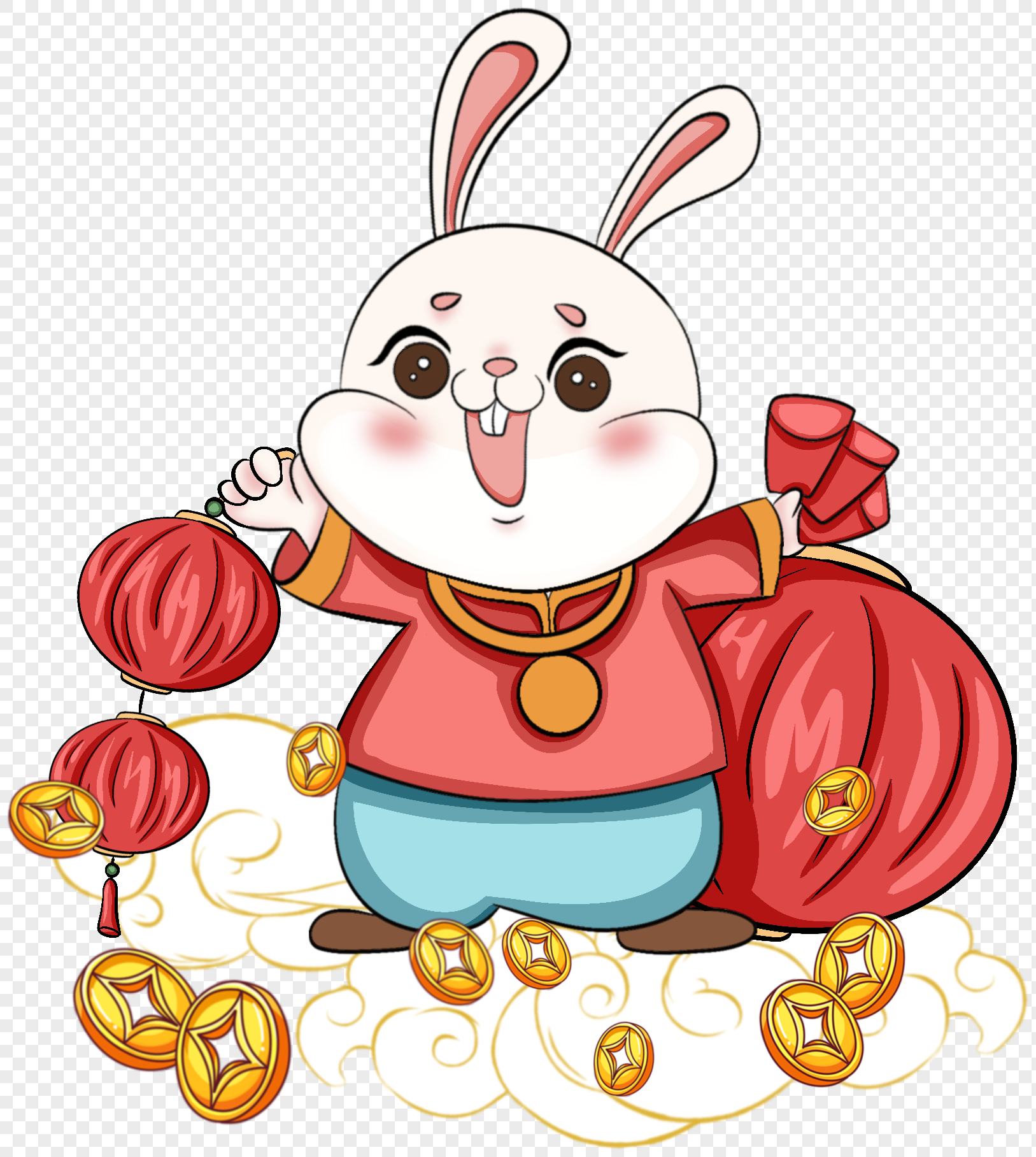 Rabbit Emoji Clipart Hd PNG, Cute Rabbit Emoji Red Packet, Emoticons, Red  Envelope, Rabbit PNG Image For Free Download