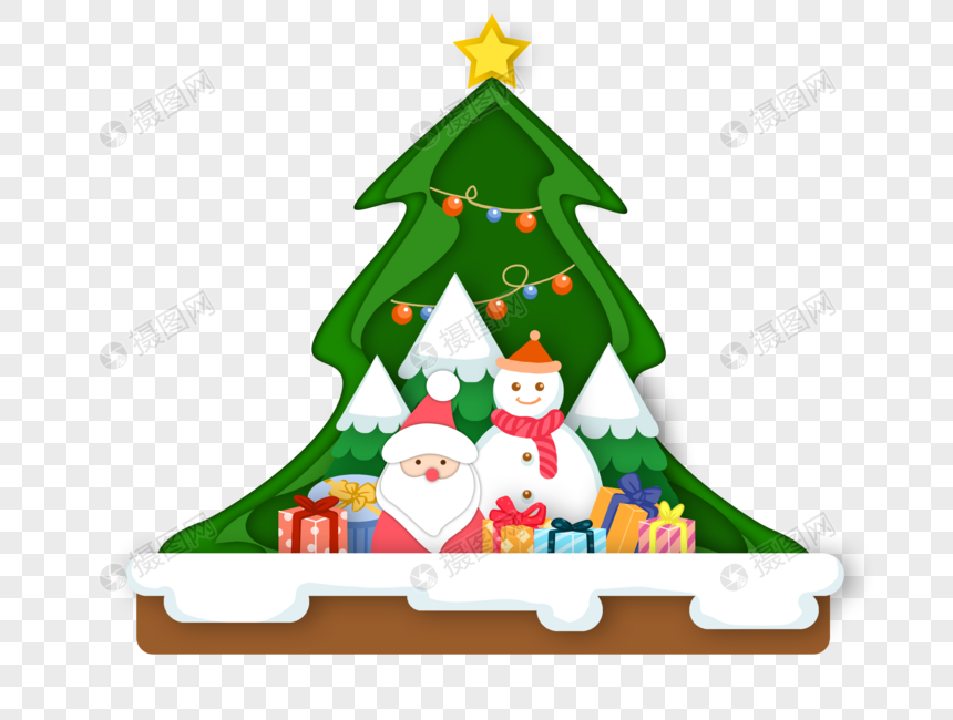 Papier cadeau Set X-Mas (4 Stk, Doré, Vert, Rouge, Arbre de Noël, Père Noël)  - Interdiscount