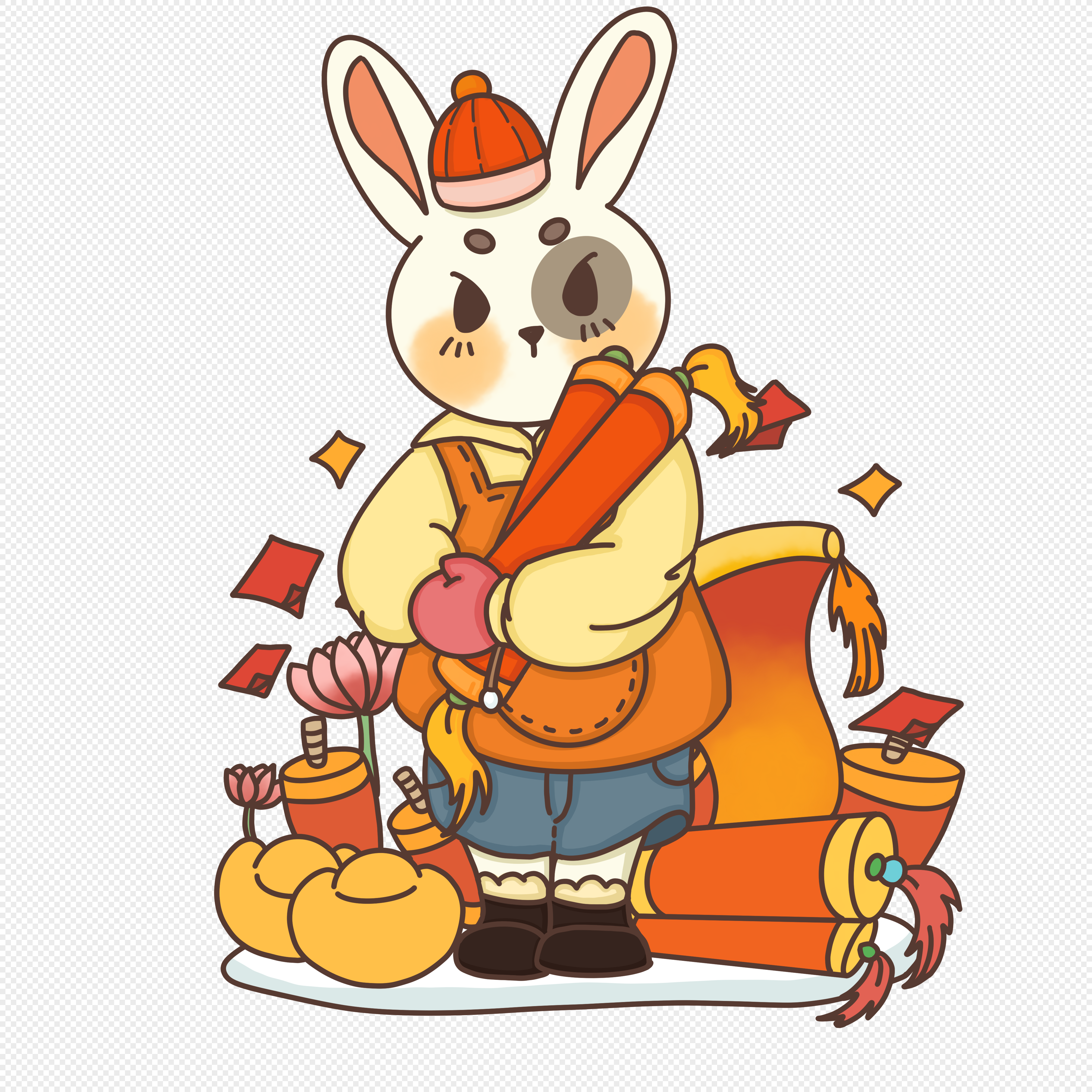 lucky-year-of-the-rabbit-lucky-new-year-rabbit-rabbit-png-image-free