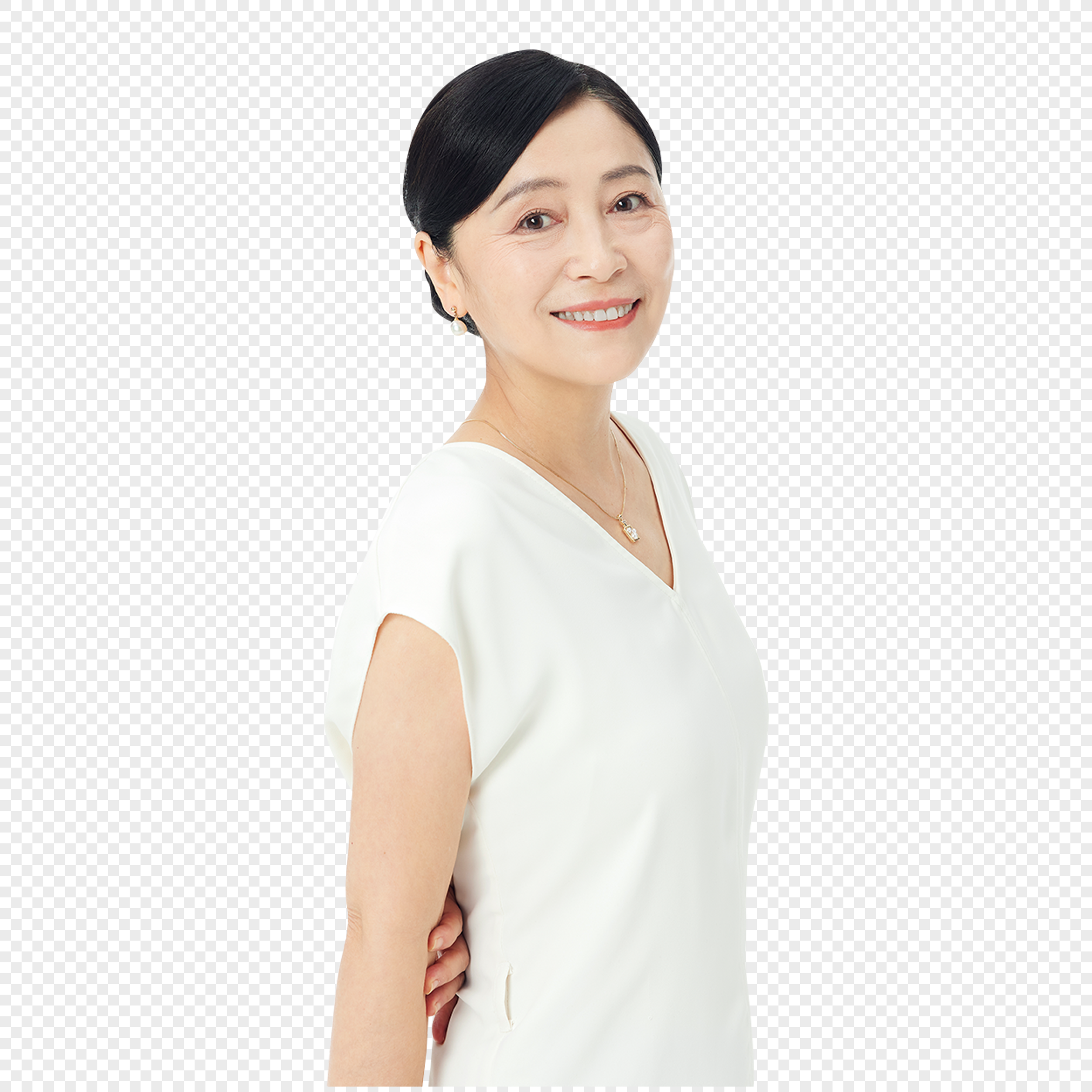 Portrait of happy middle-aged Chinese woman-High-res stock photo for  download