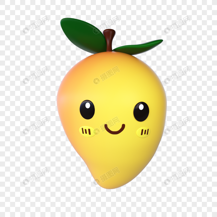 3d Three Dimensional Cartoon Style Mango Model Elements PNG Image Free ...