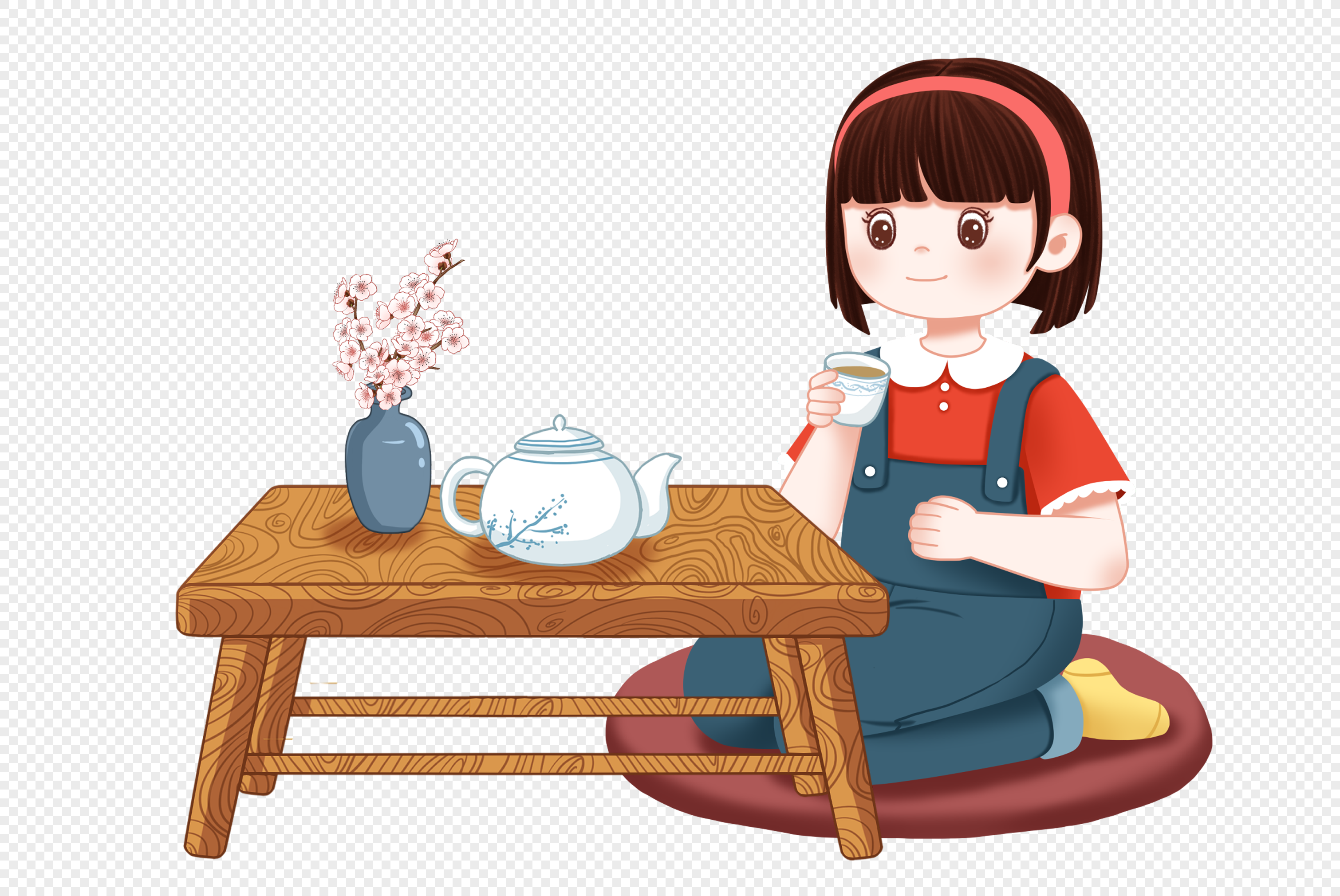 茶馆喝茶插画|插画|商业插画|大禹哥Yuger - 原创作品 - 站酷 (ZCOOL)