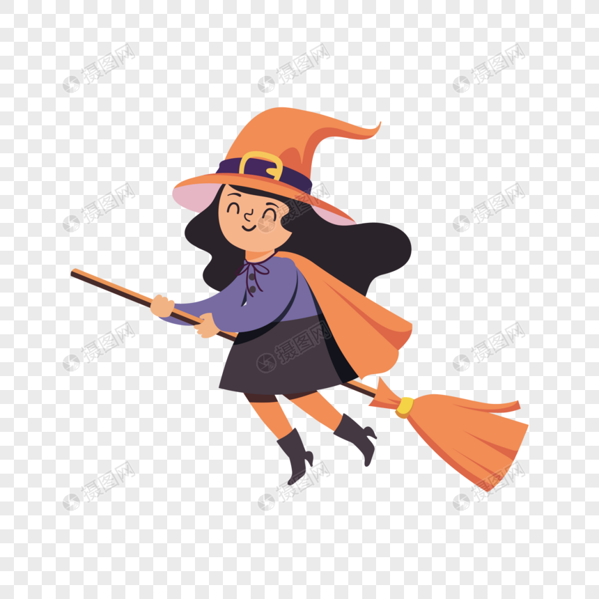 Scopa Di Guida Della Strega Del Cos Della Bambina Di Halloween PNG Immagine  Gratis, Grafica download su Lovepik