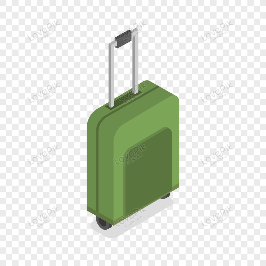 Isometric travel bag illustrated in vector, isolated, baggage, icon png picture