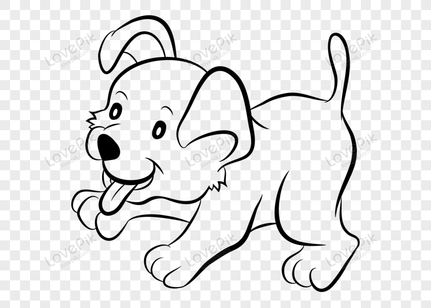 Black And White Cartoon Dog PNG Transparent Image And Clipart Image For  Free Download - Lovepik | 450006657