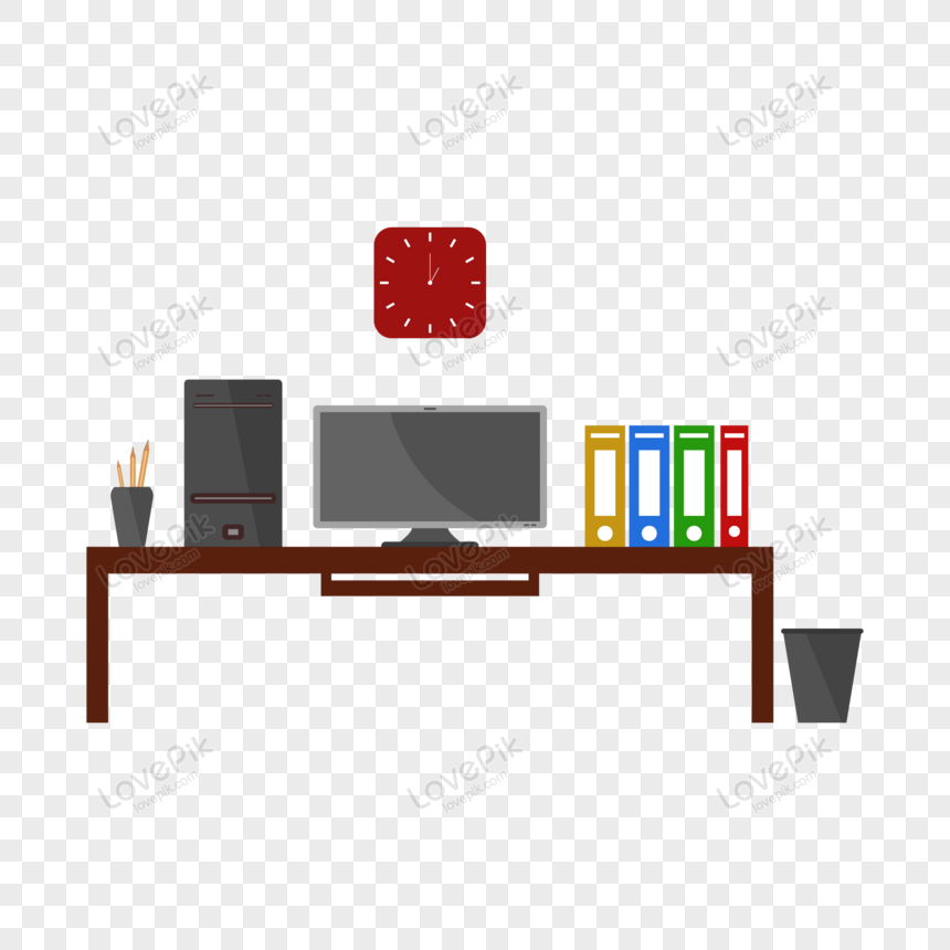 desk illustrated in vector, desk,  job,  computer png transparent image