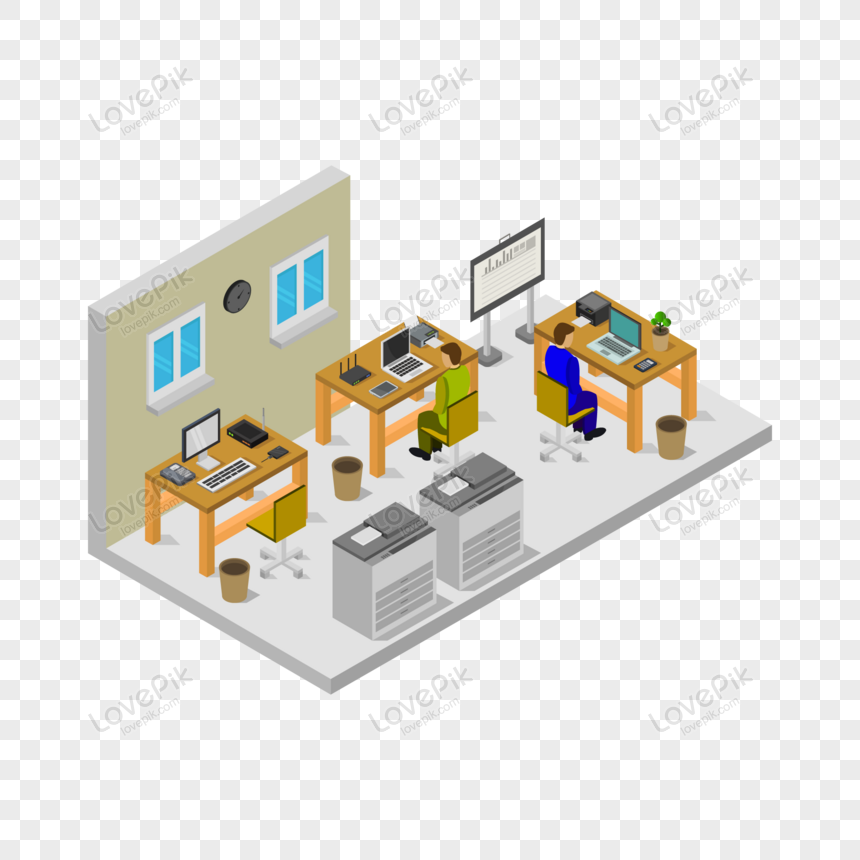 Isometric Office Room Vector PNG Picture And Clipart Image For Free  Download - Lovepik | 450016075