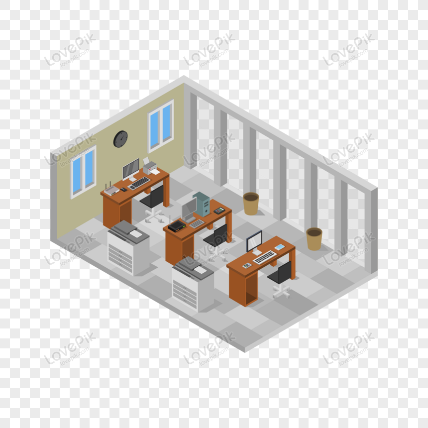 Isometric Office Room Vector PNG Transparent Background And Clipart Image  For Free Download - Lovepik | 450016180