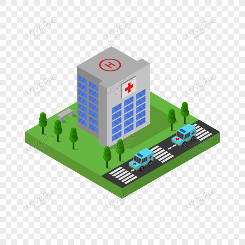 Isometric Hospital In Vector PNG Picture And Clipart Image For Free ...