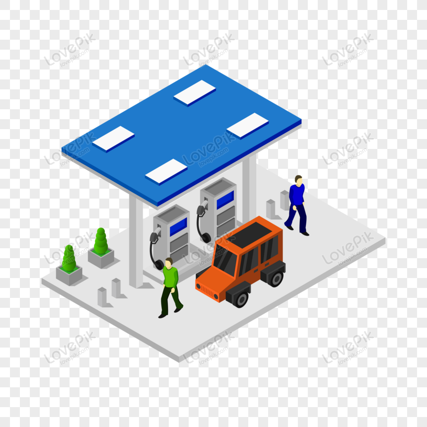 Isometric Gas Station In Vector Png Image Psd File Free Download Lovepik 450016632