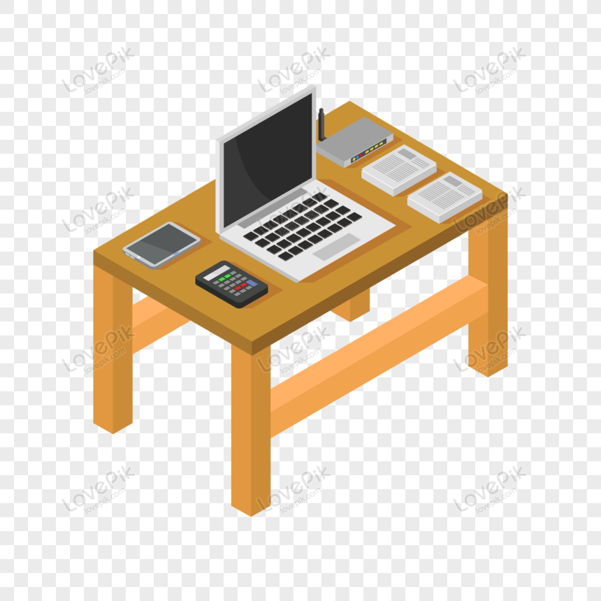 Isometric Office Desk In Vector PNG Transparent And Clipart Image For Free  Download - Lovepik | 450016636