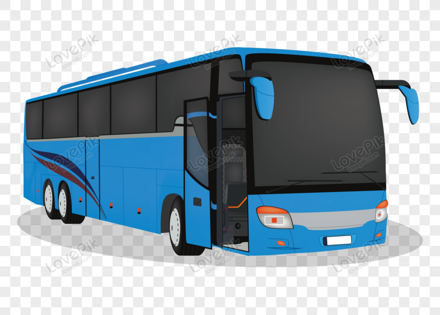 Blue Bus vector, tour bus, bus illustration, blue bus png free download