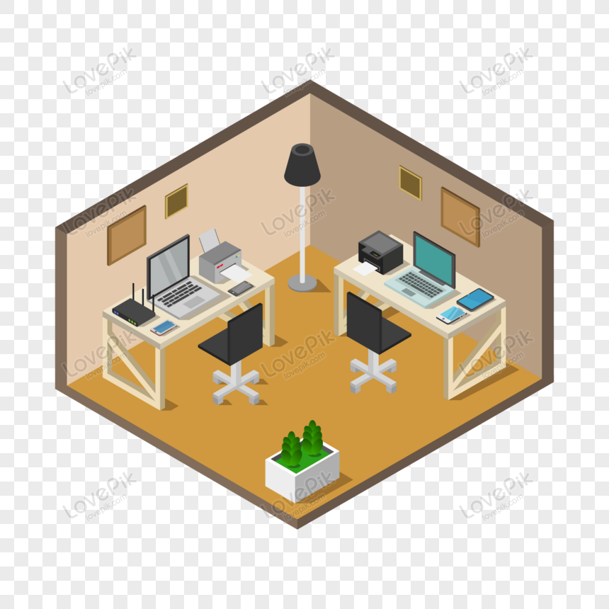 Isometric Office Room In Vector PNG Picture And Clipart Image For Free  Download - Lovepik | 450018335